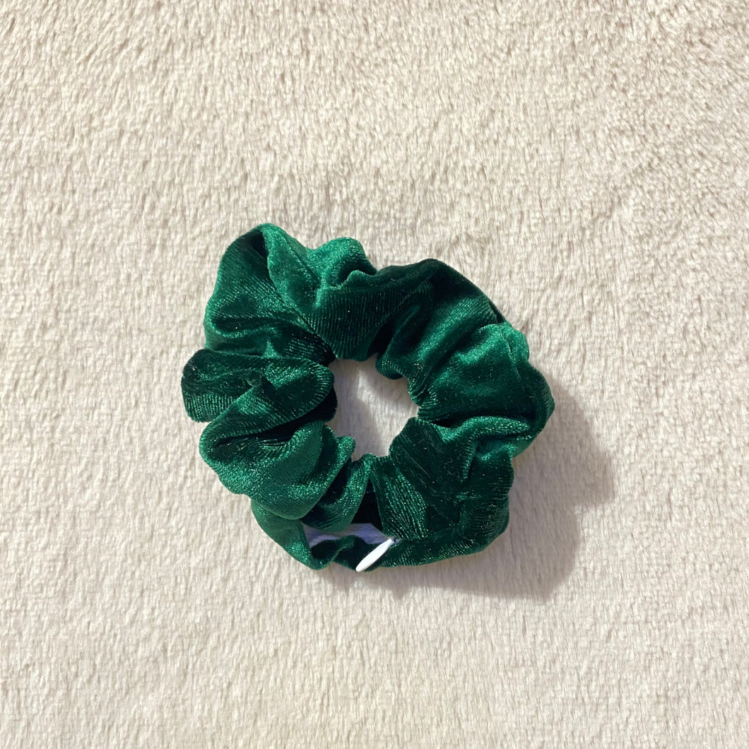 Green velvet scrunchie