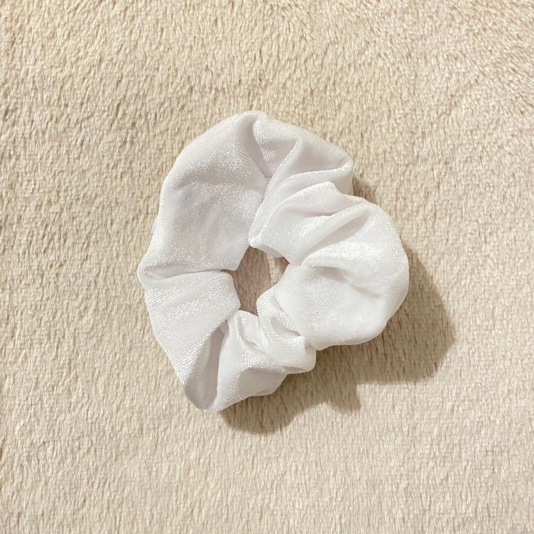 White velvet scrunchie